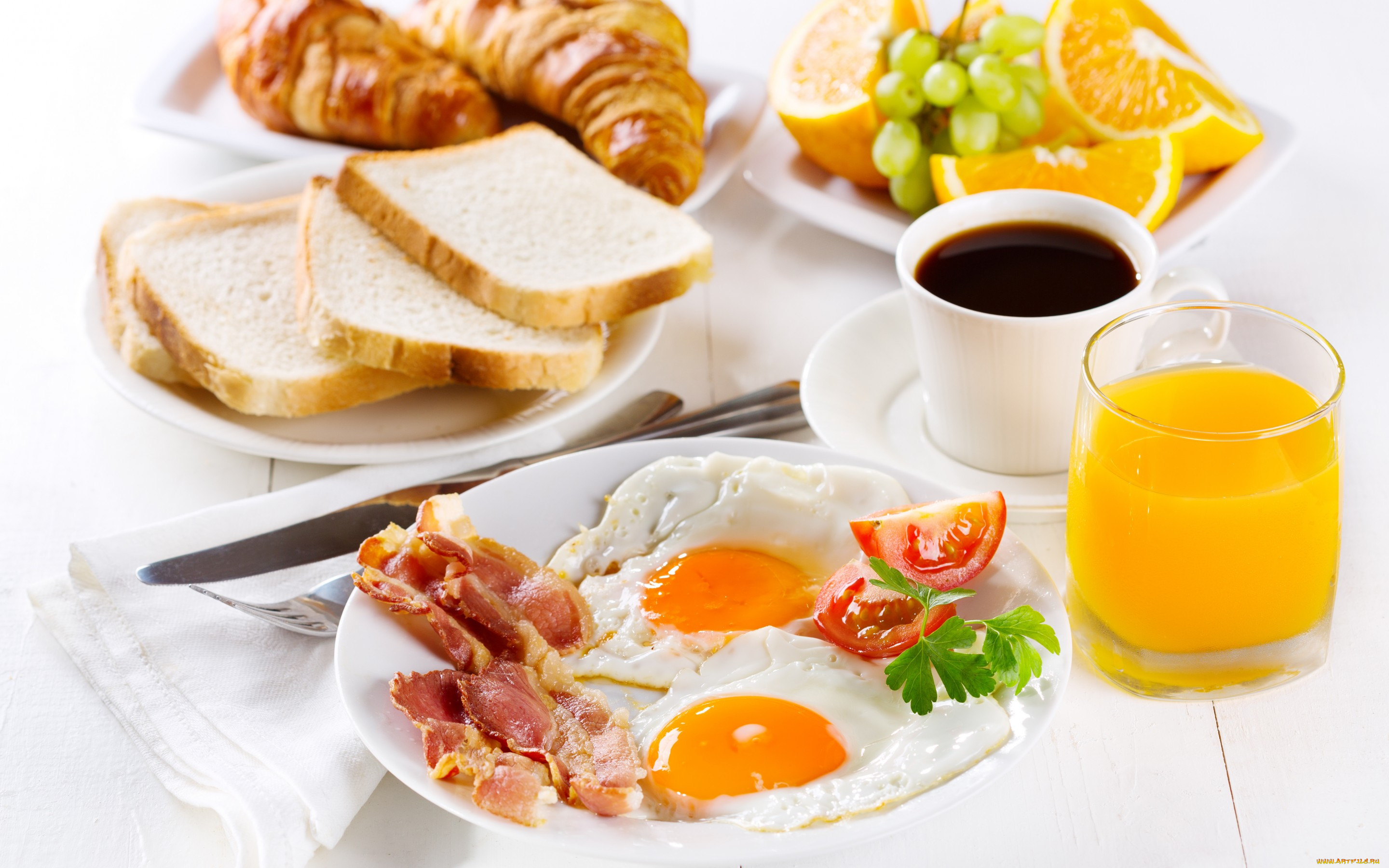 ,  , , coffee, , , eggs, croissant, , cup, , , breakfast